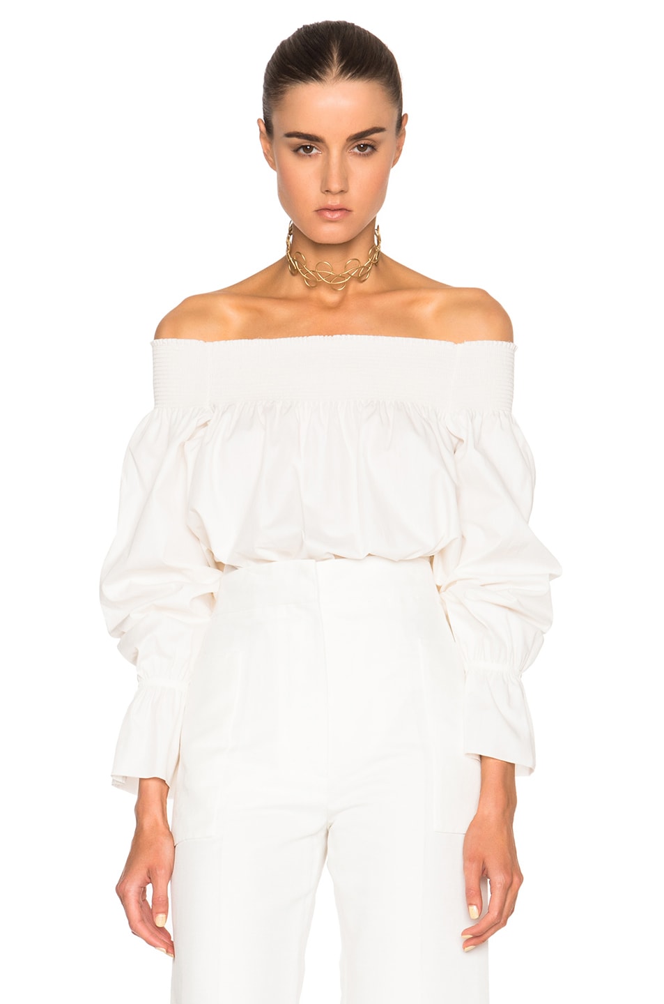 Image 1 of MM6 Maison Margiela Off The Shoulder Top in Off White