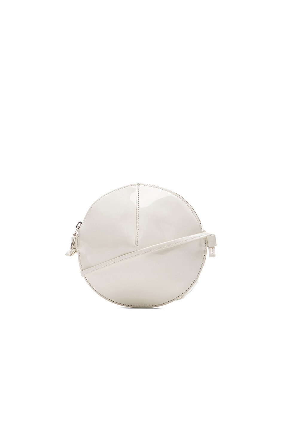 Image 1 of MM6 Maison Margiela Patent Leather Circle Bag in Milk