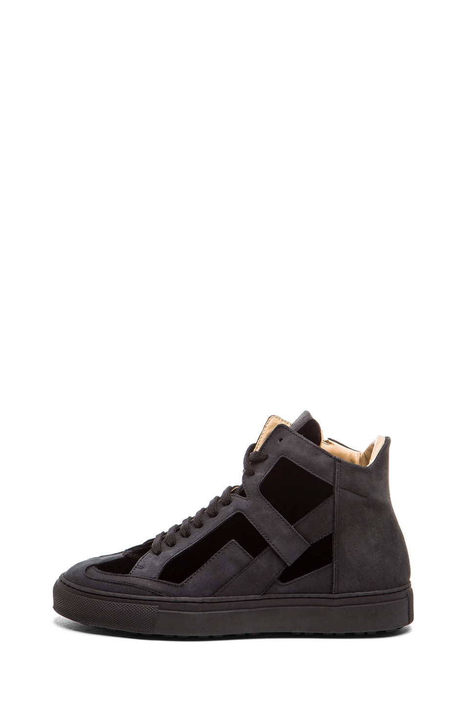 Image 1 of MM6 Maison Margiela Nubuck Leather Sneakers in Black