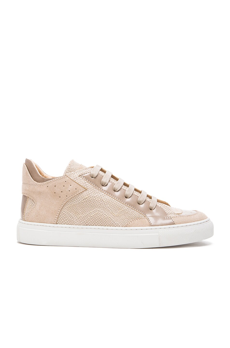 Image 1 of MM6 Maison Margiela Embossed Leather Sneakers in Beige