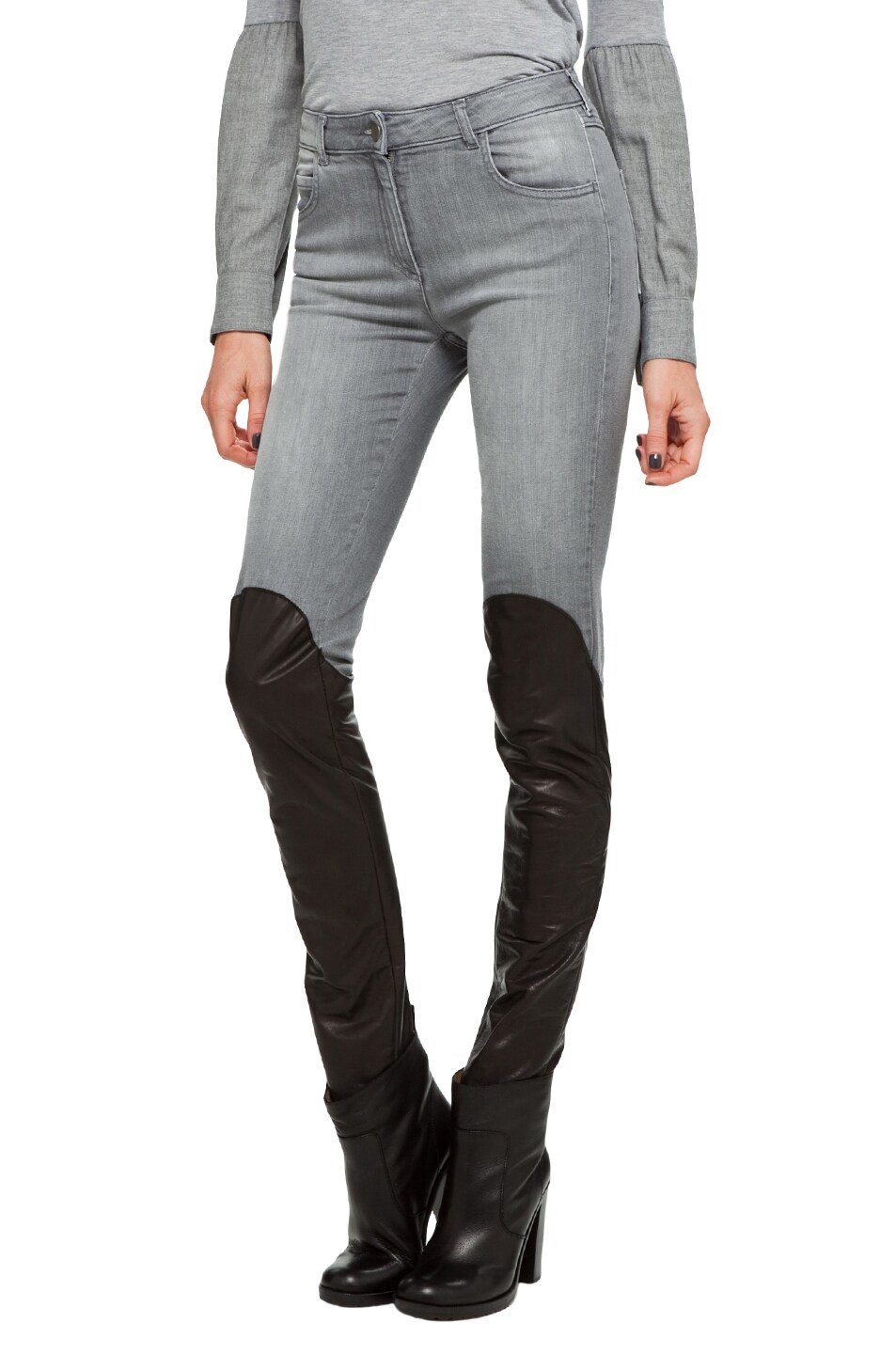 Image 1 of MM6 x Opening Ceremony Leather Detail Pants in Grey & Black