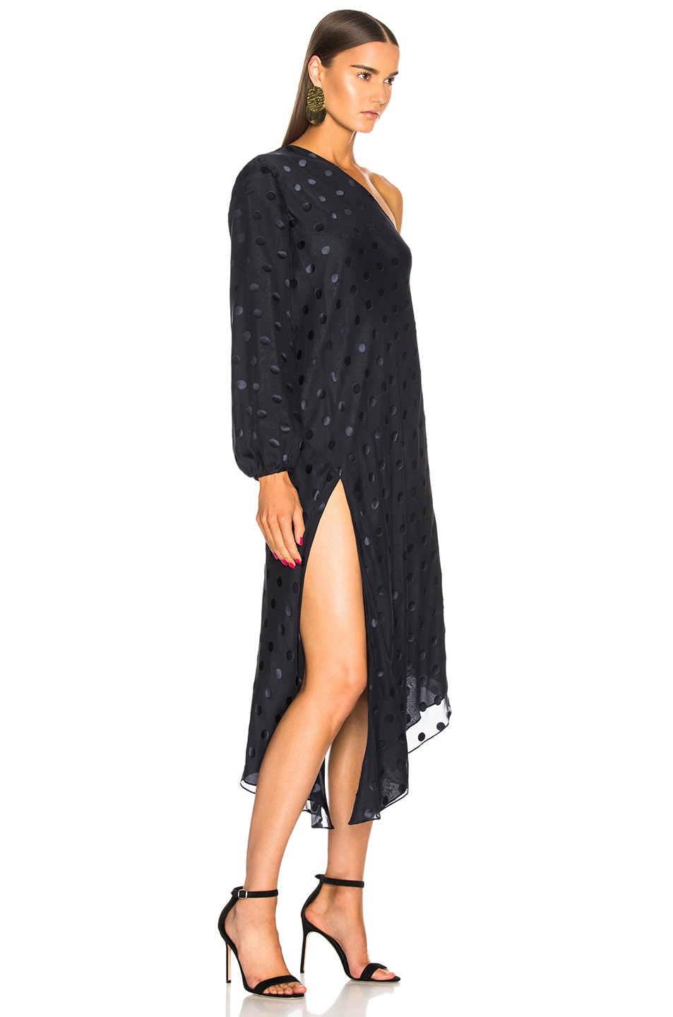 Michelle Mason One Sleeve Dress in Midnight | FWRD