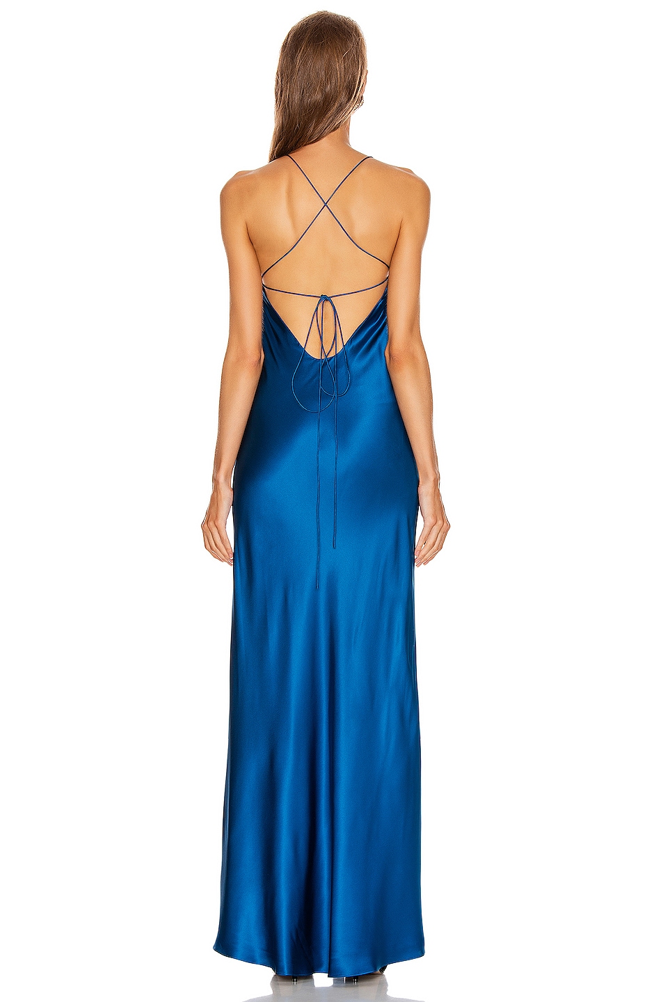 Michelle Mason Cowl Bias Gown in Marine | FWRD