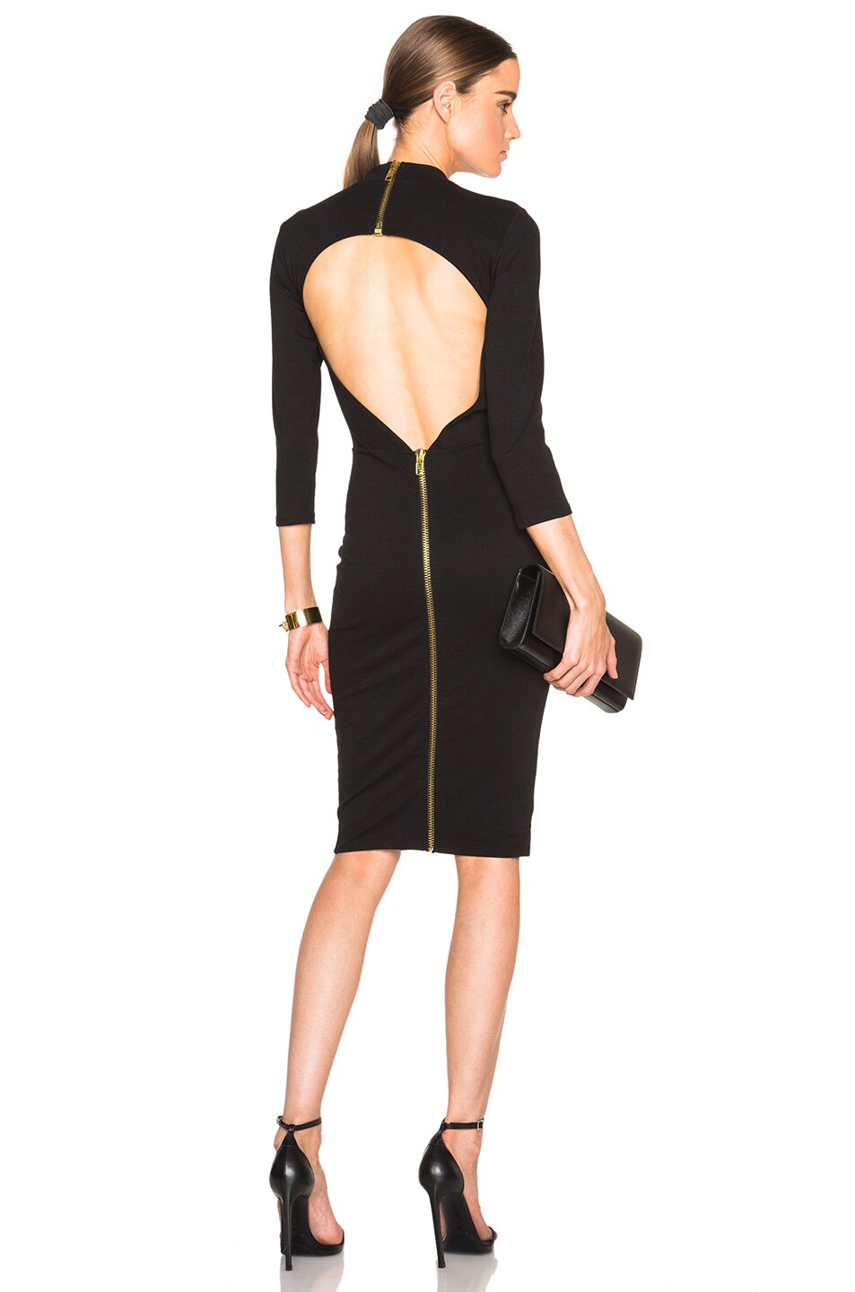 Image 1 of Michelle Mason Back Zipper Dress in Black