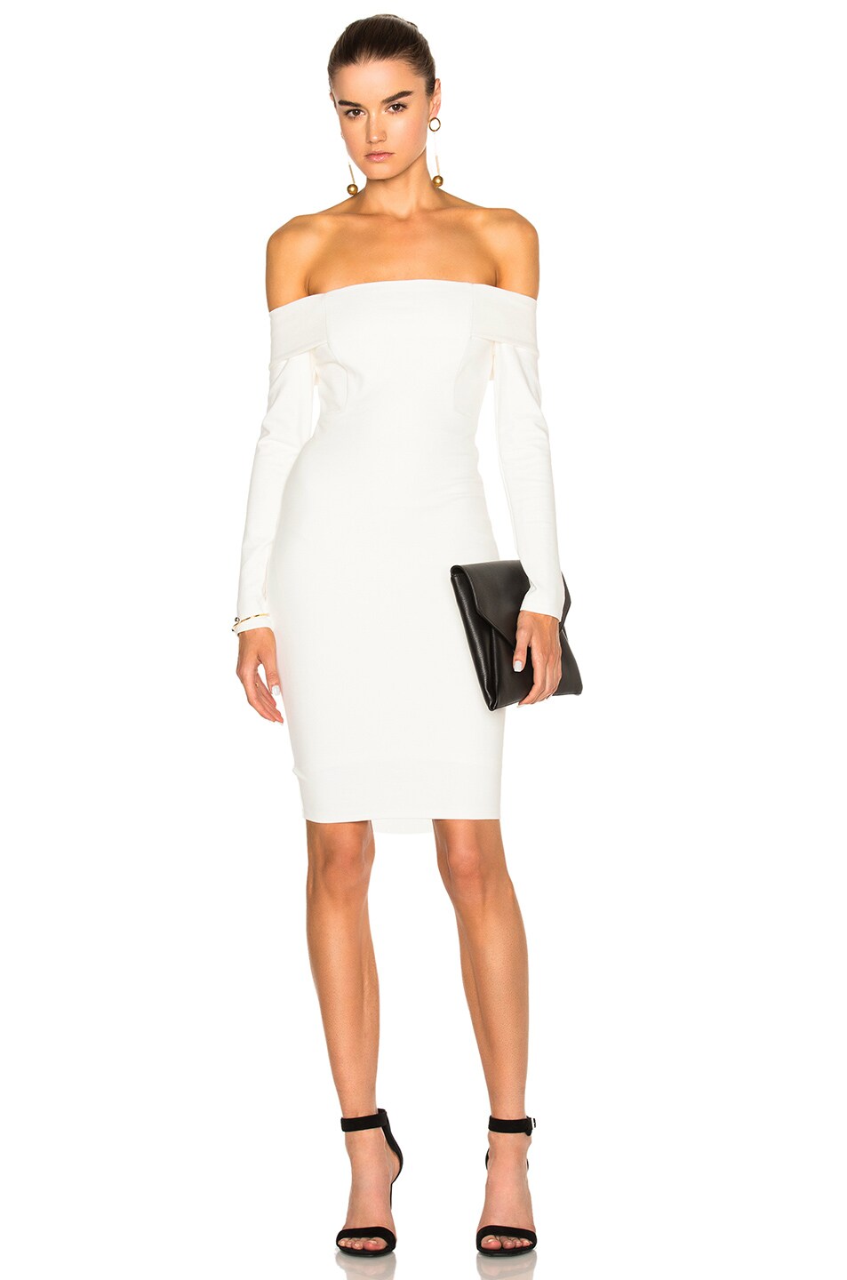 Image 1 of Michelle Mason Off Shoulder Dress in Ivory