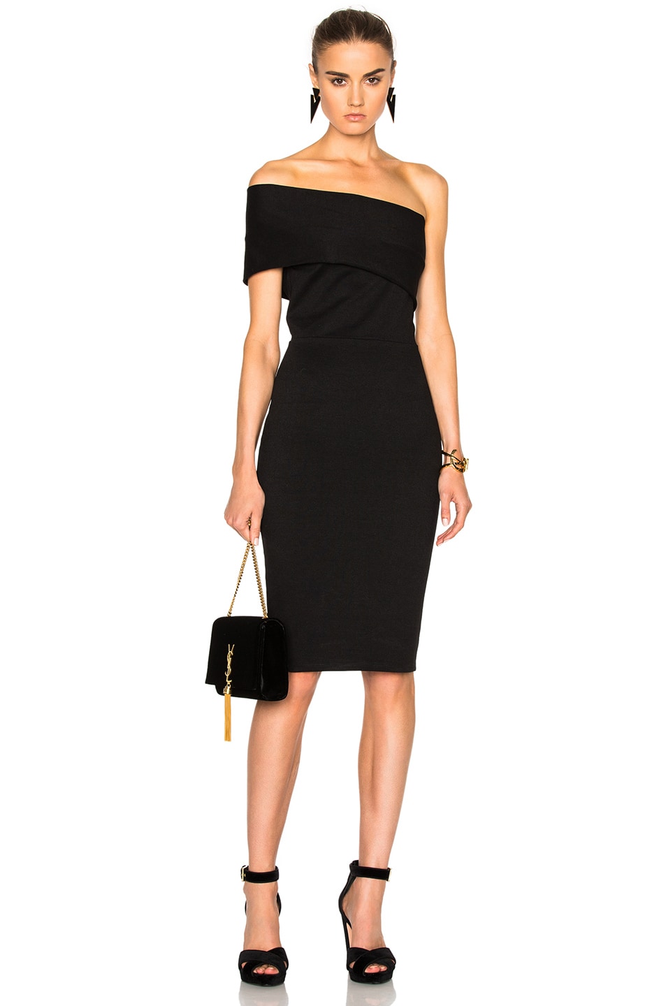Image 1 of Michelle Mason Asymmetric Dress in Black