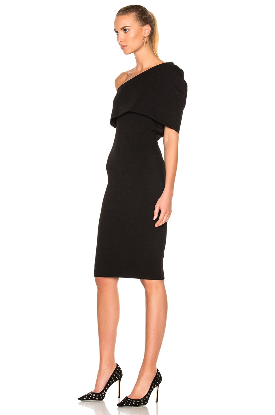 Michelle Mason Asymmetrical Cocoon Dress in Black | FWRD