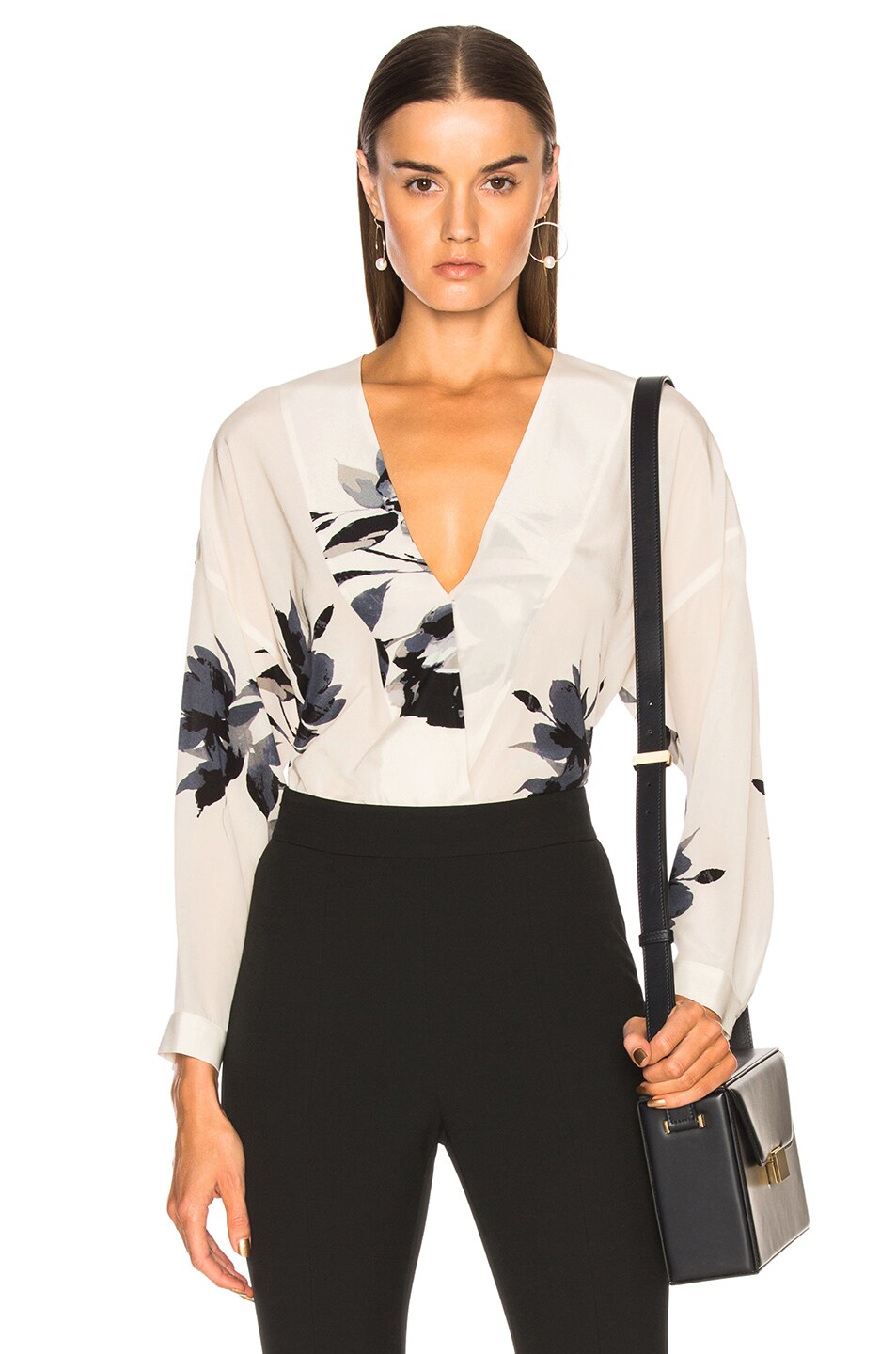 Image 1 of Michelle Mason Oversized Blouse Bodysuit in Floral
