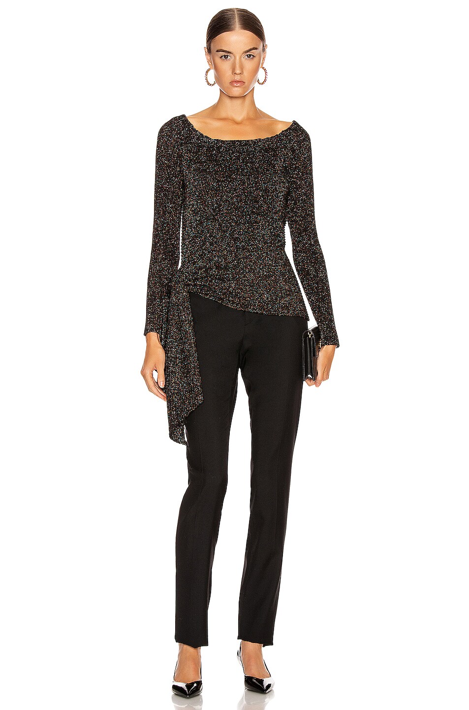 Image 1 of Michelle Mason Off Shoulder Sweater in Black