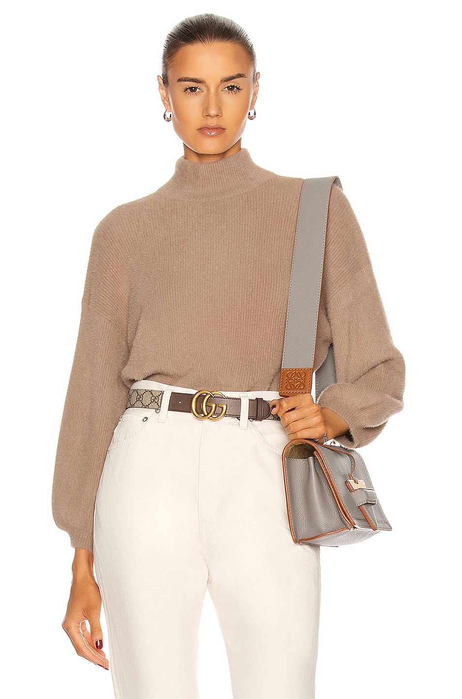 Image 1 of Michelle Mason Turtleneck Sweater in Putty
