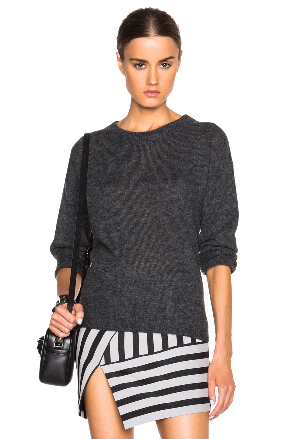 Image 1 of Michelle Mason Open Back Sweater in Charcoal