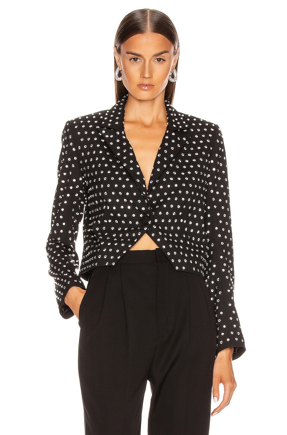 Image 1 of Michelle Mason Crystal Jacket in Black