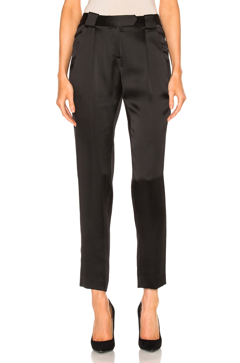 Image 1 of Michelle Mason Pleat Trousers in Black