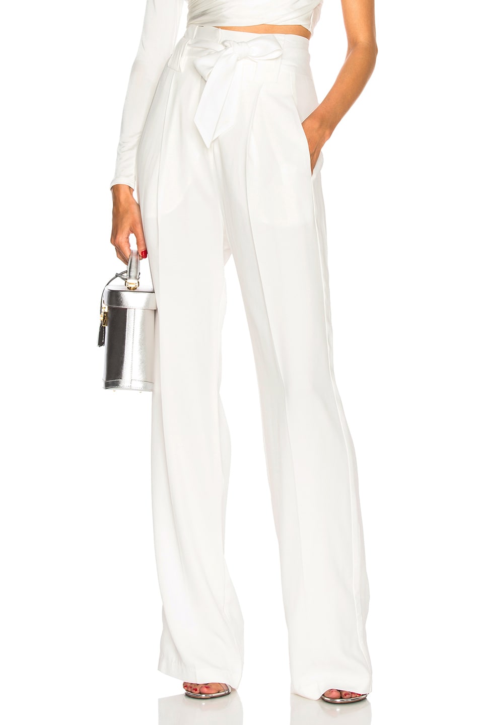 Image 1 of Michelle Mason Paper Bag Pant in Ivory