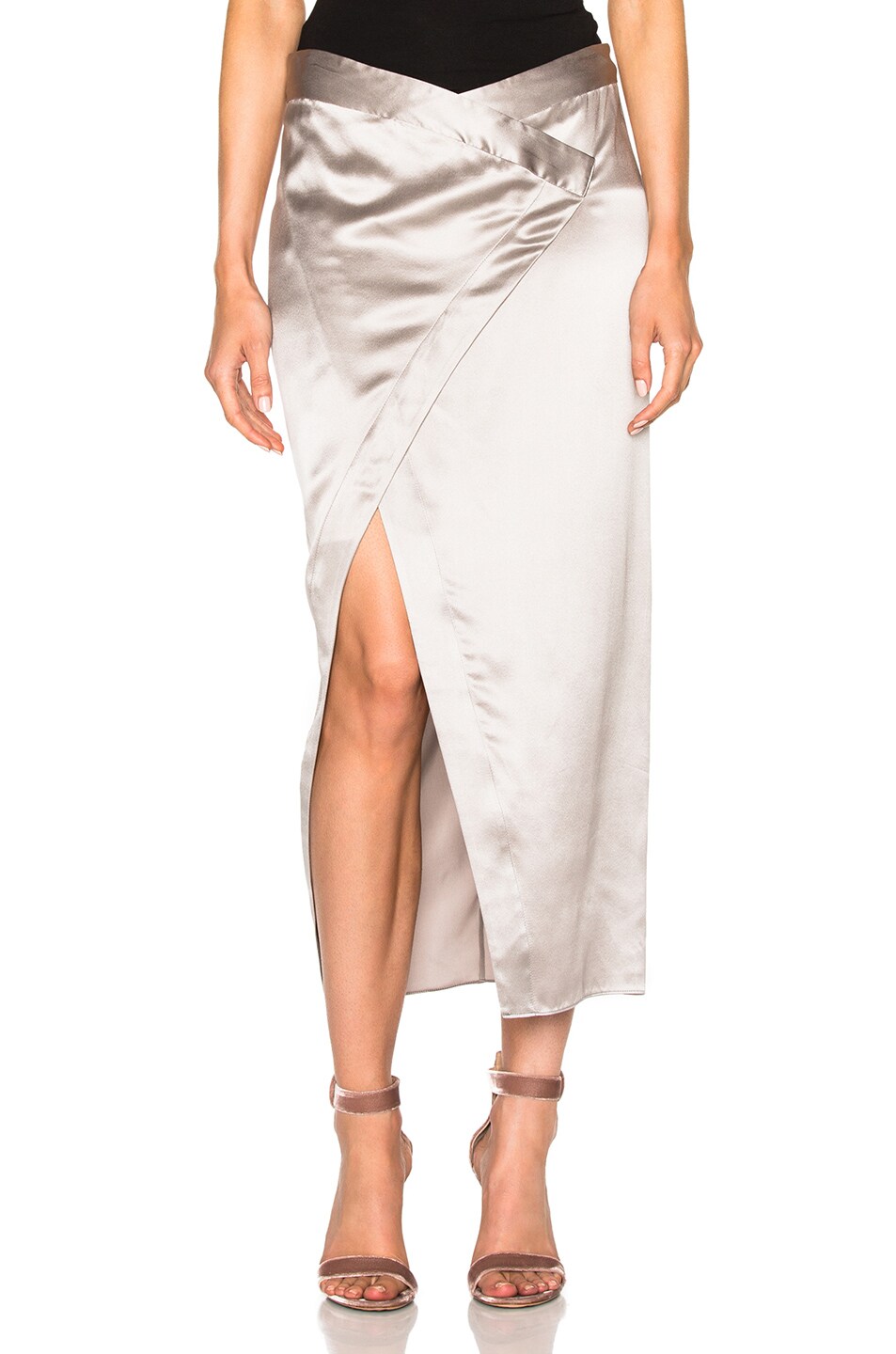 Image 1 of Michelle Mason Wrap Skirt in Platinum
