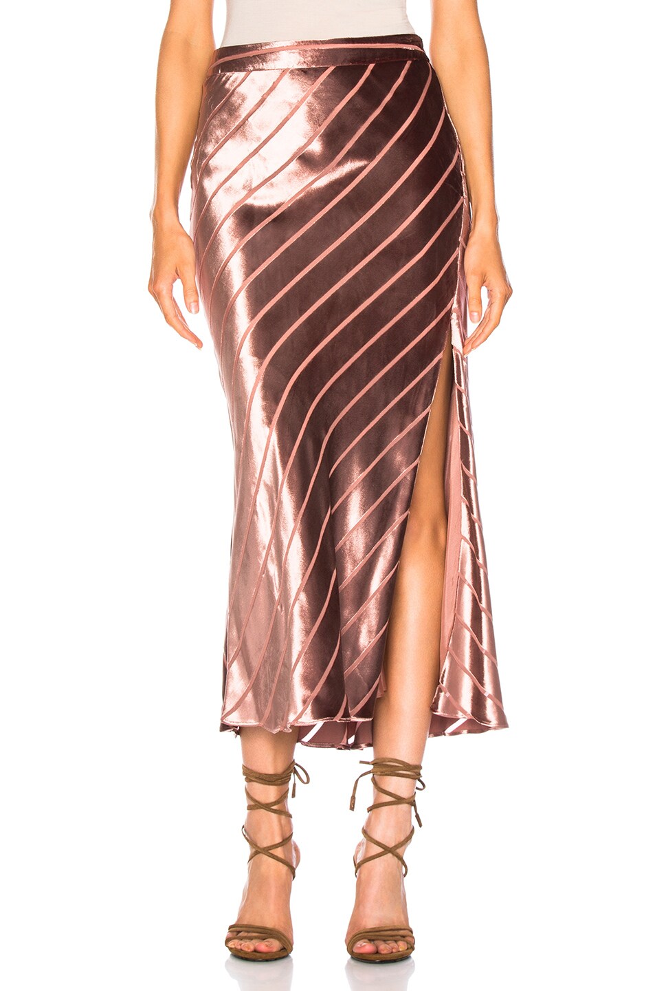 Image 1 of Michelle Mason Bias Skirt in Rose
