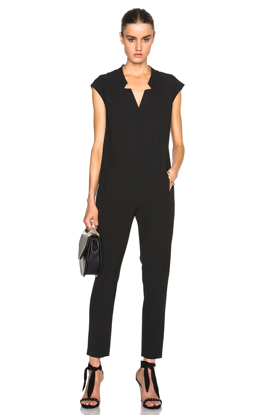 Image 1 of Michelle Mason Utility Jumpsuit in Black