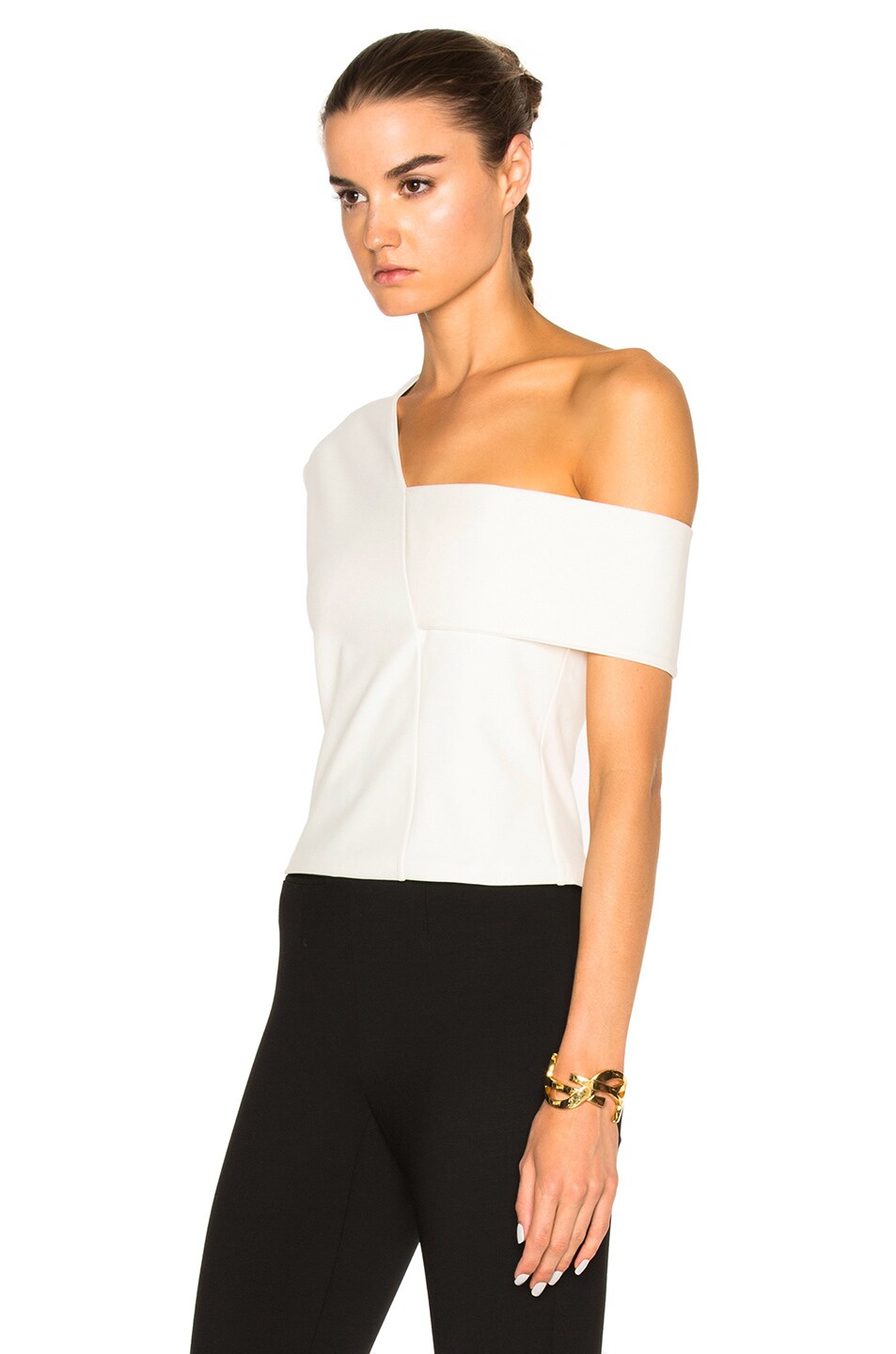 Michelle Mason Asymmetric Strap Top in Ivory | FWRD