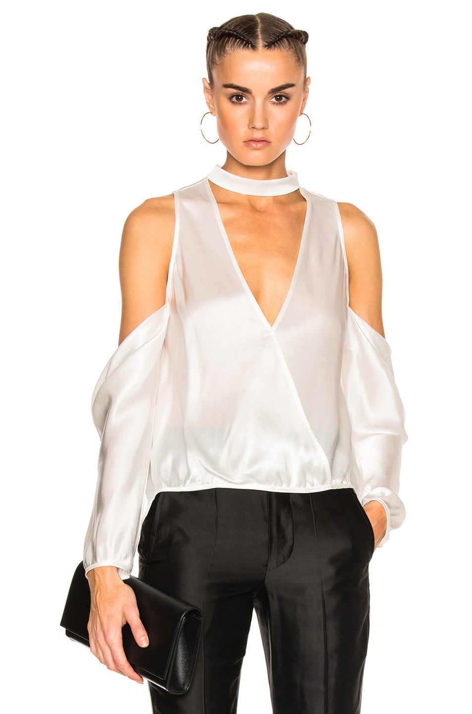 Image 1 of Michelle Mason Drop Shoulder Blouse in Ivory