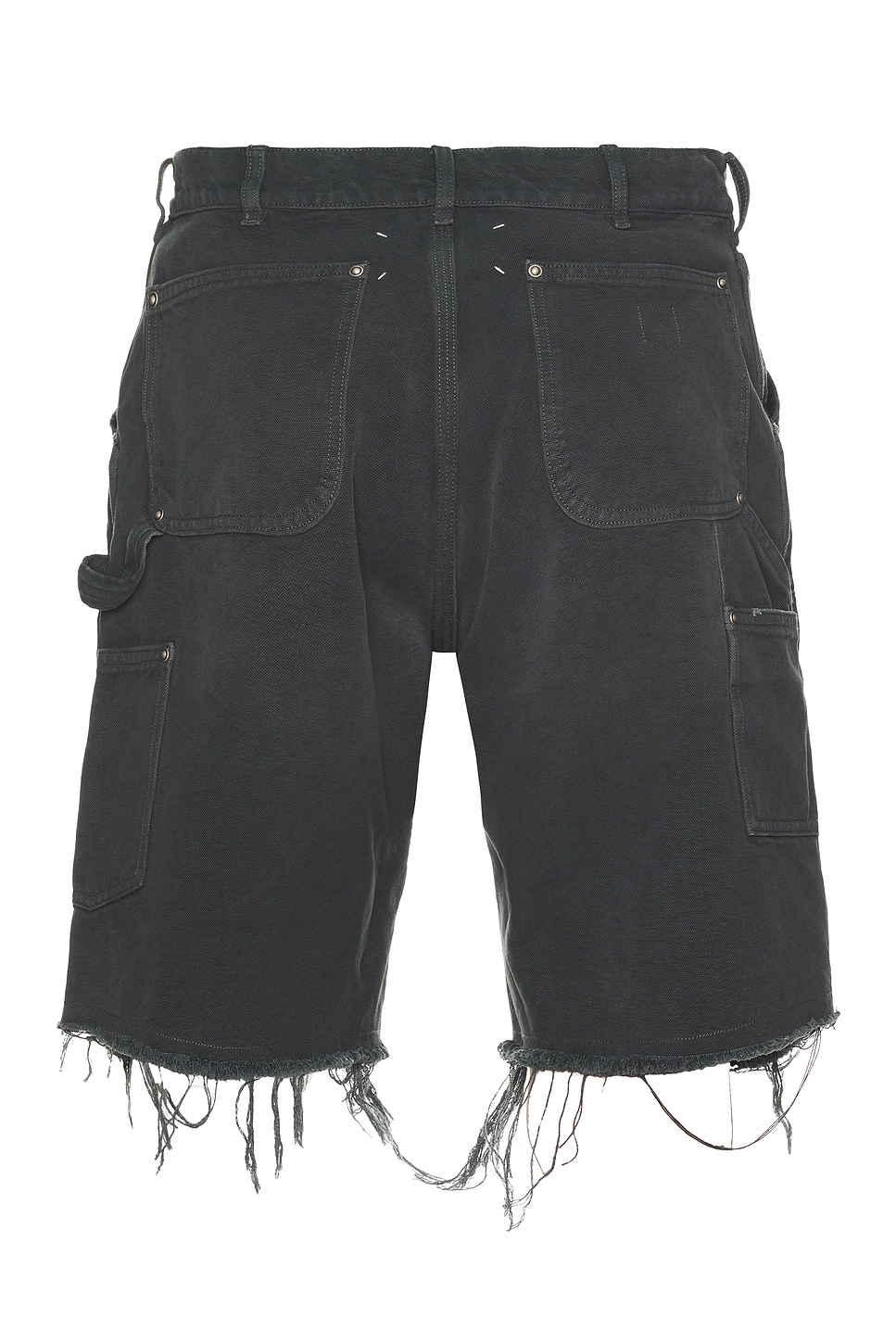 Maison Margiela Stud Denim Shorts Man Grey In Multi