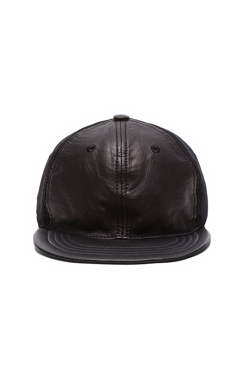 Image 1 of Maison Margiela Leather Cap in Black