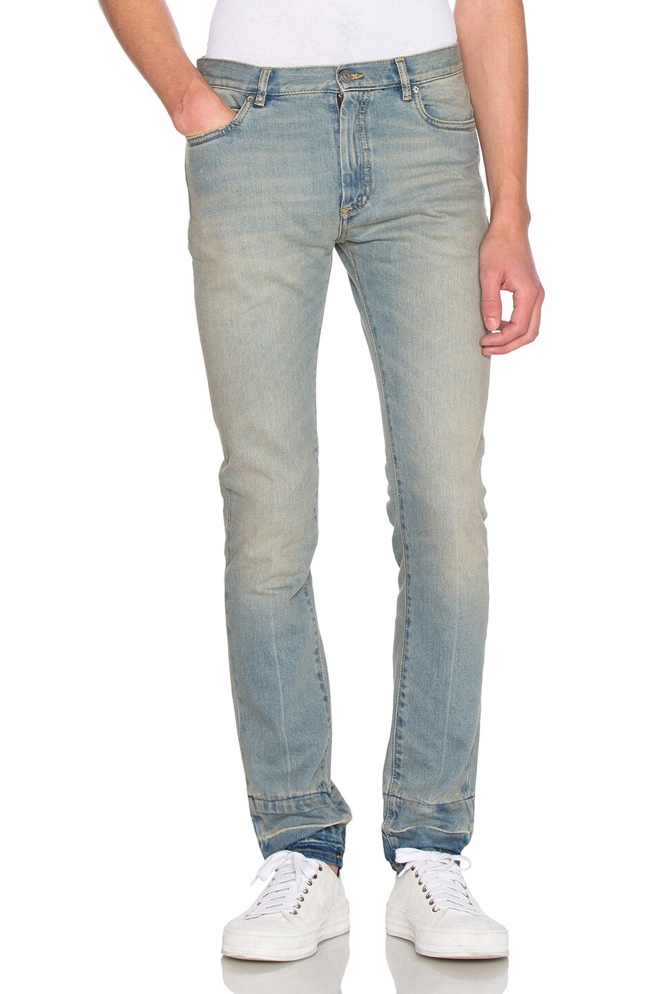 Image 1 of Maison Margiela Stonewashed Skinny Fit Jeans in Bleached Indigo