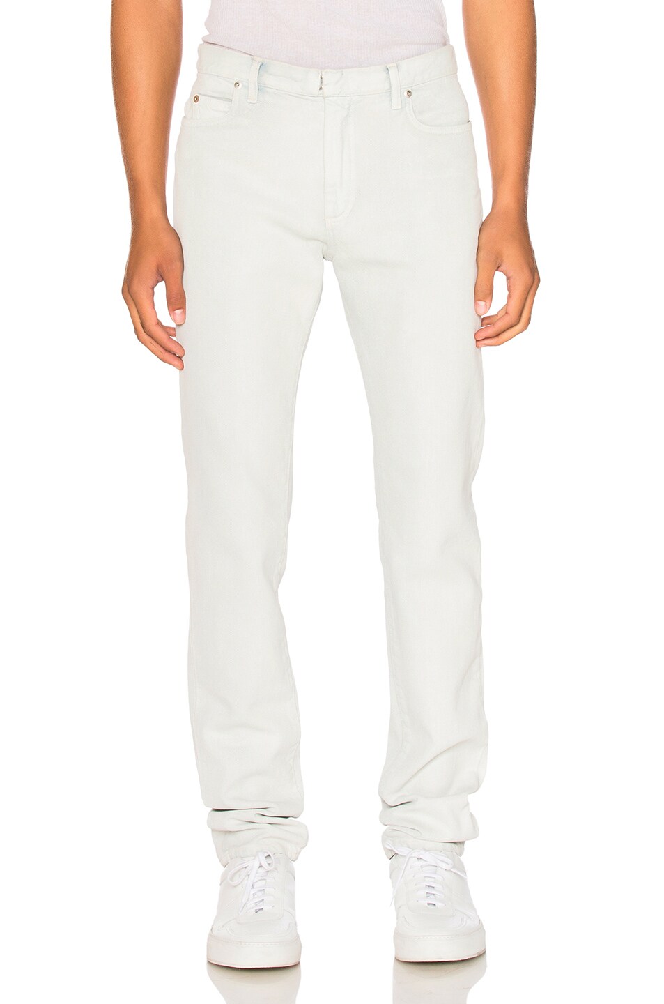 Image 1 of Maison Margiela Stone Wash Bleach & White Paste Slim Fit Jeans in Off White