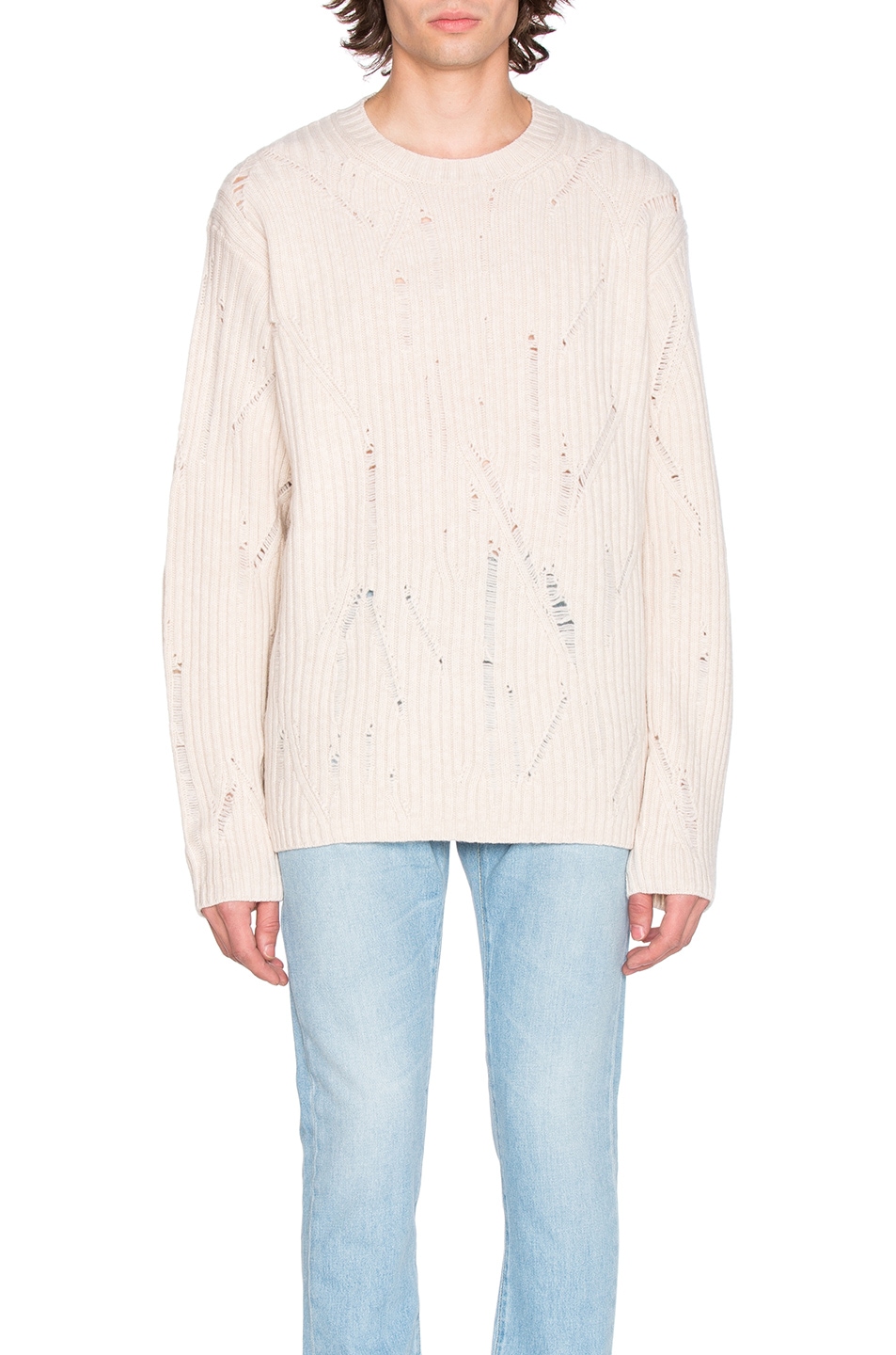Image 1 of Maison Margiela Rib Sweater with Interruption in Off White