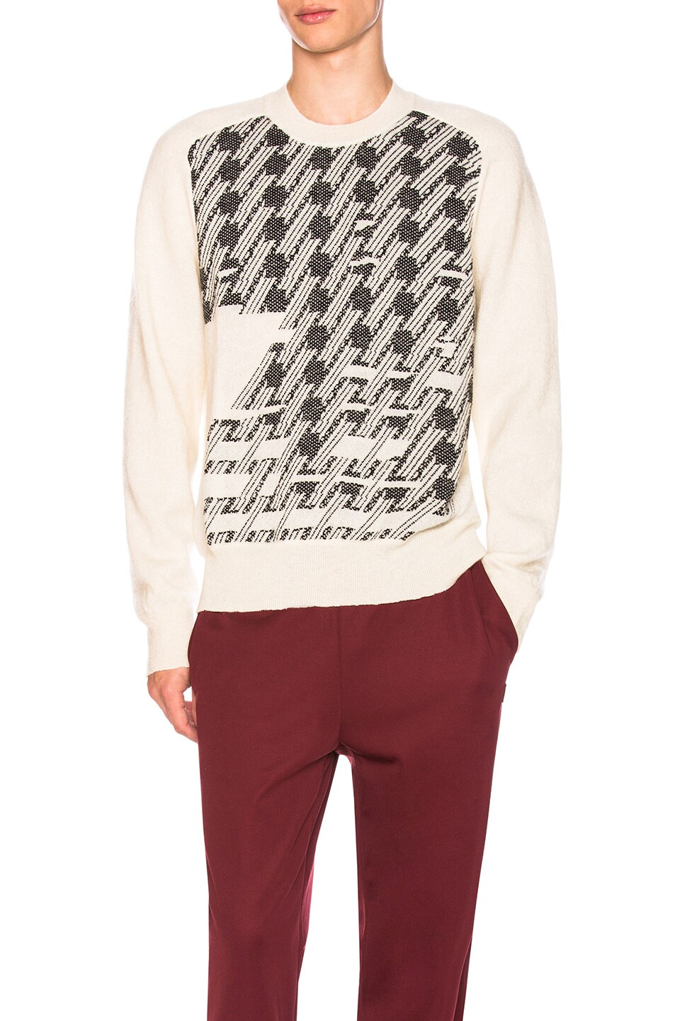 Image 1 of Maison Margiela Print Front Pullover in Off White & Black