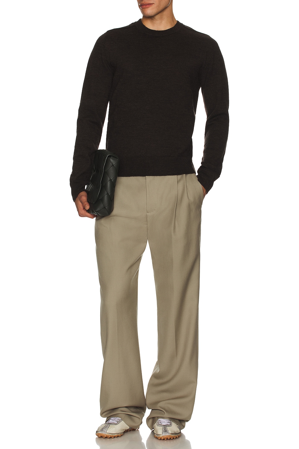 Image 1 of Maison Margiela Crew Neck Sweatshirt in Dark Brown