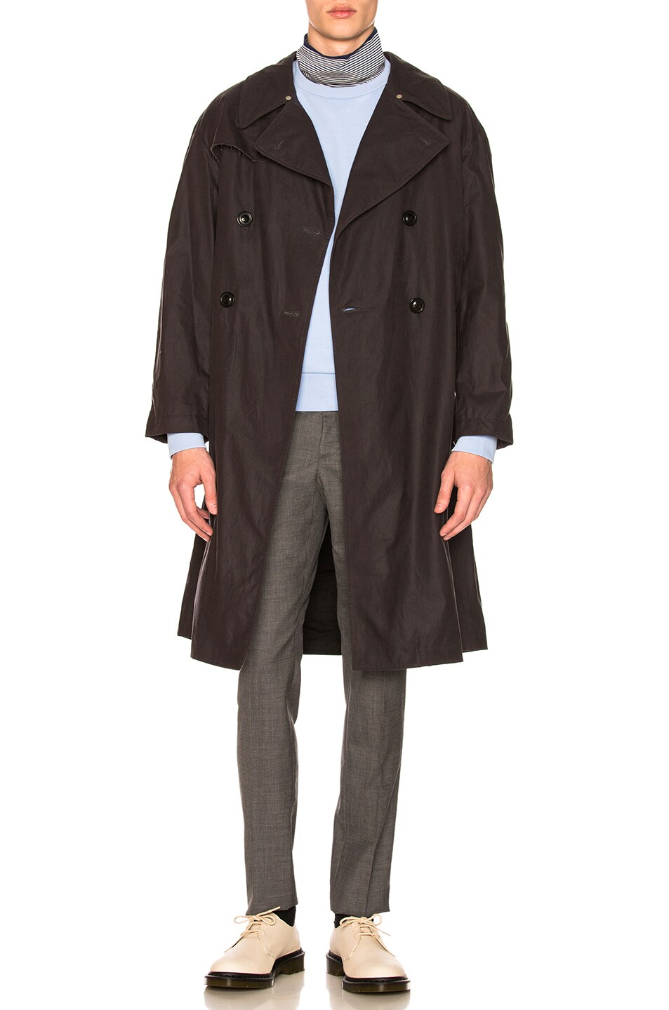 Image 1 of Maison Margiela Waxed Cotton Trench in Taupe