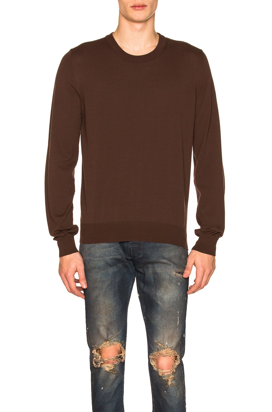 Image 1 of Maison Margiela Elbow Patches Sweater in Brown