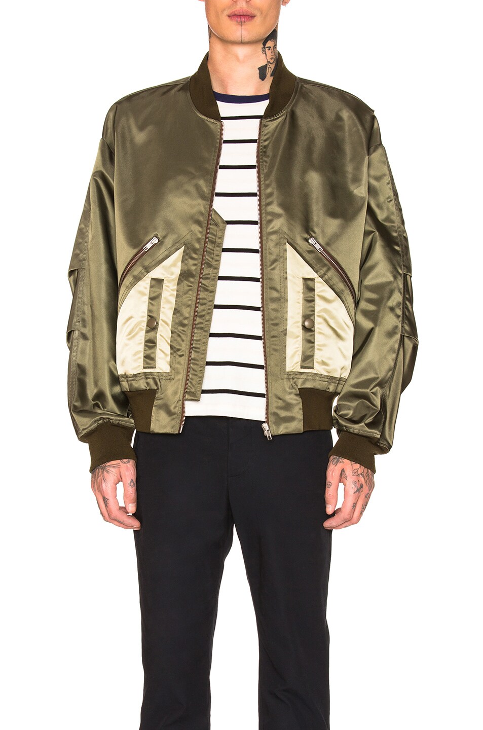 Image 1 of Maison Margiela Military Bomber in Military Green