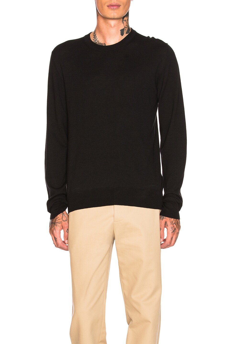 Image 1 of Maison Margiela Gauge 14 Crewneck with Elbow Patches in Black