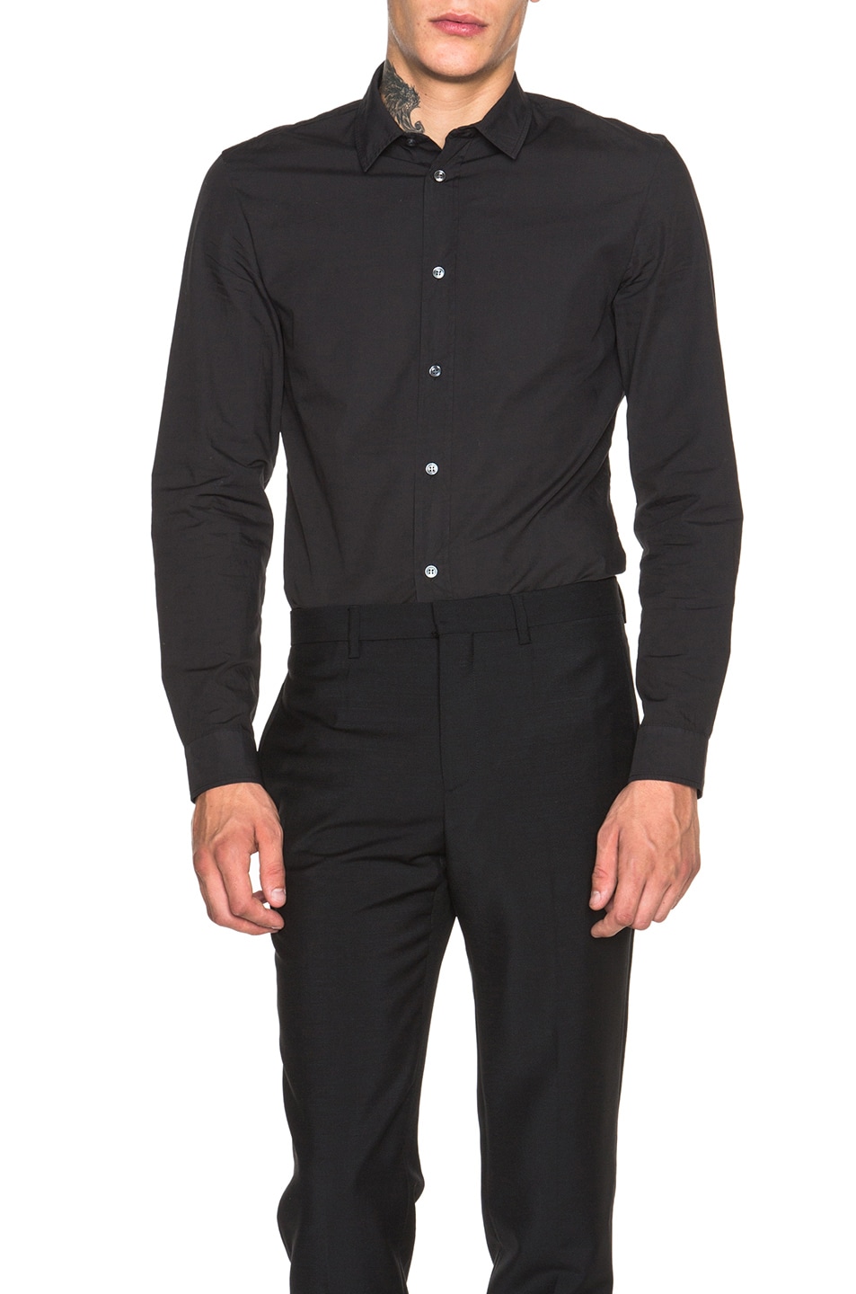 Image 1 of Maison Margiela Slim Fit Garment Dyed Shirt in Black