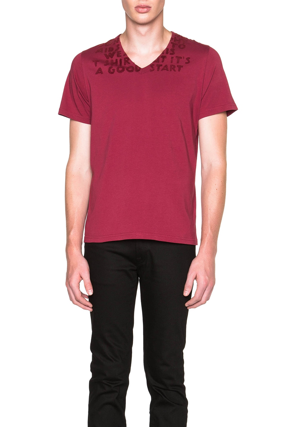 Image 1 of Maison Margiela Graphic Tee in Bordeaux