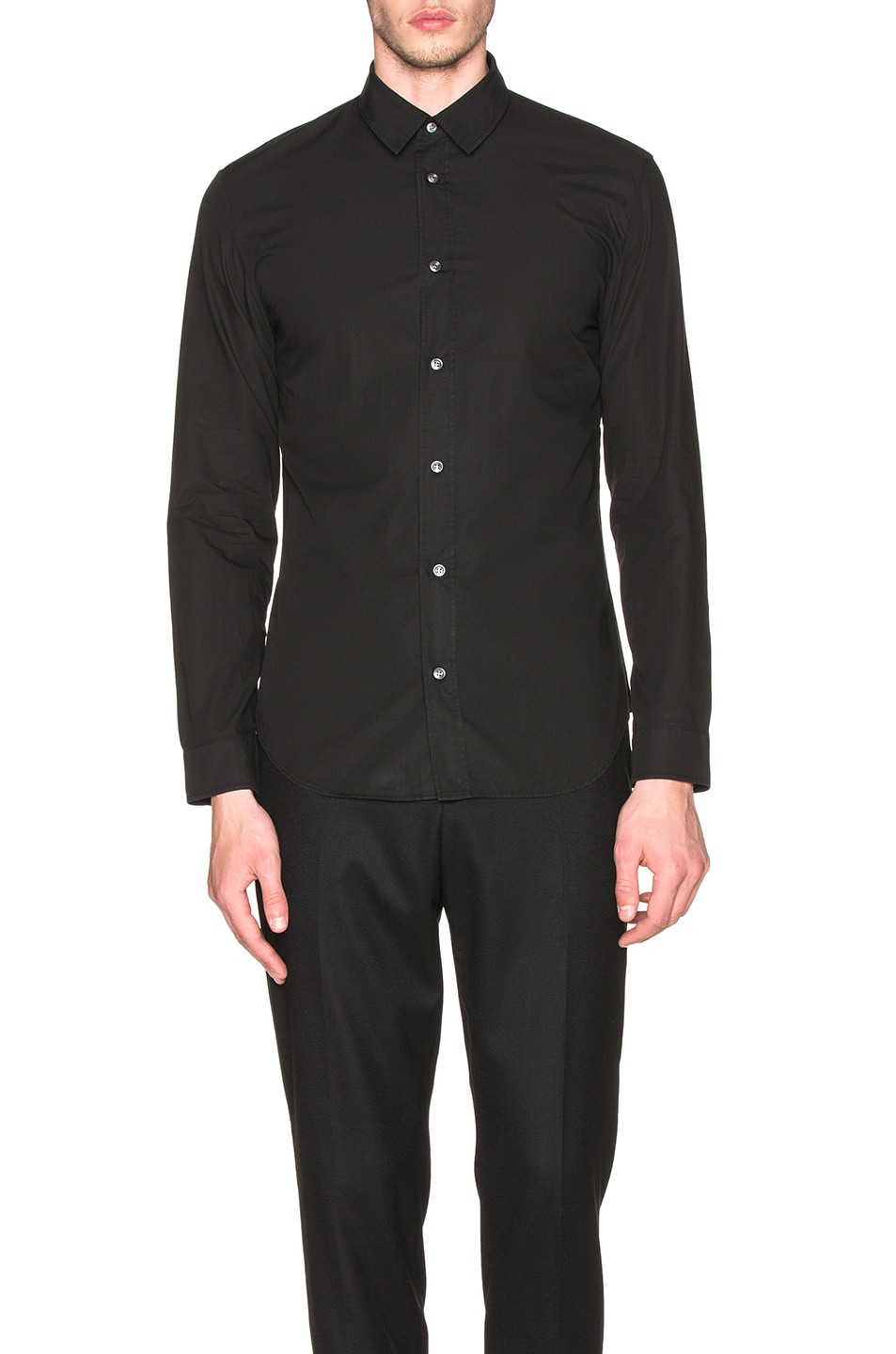 Image 1 of Maison Margiela Slim Fit Garment Dyed Shirt in Black