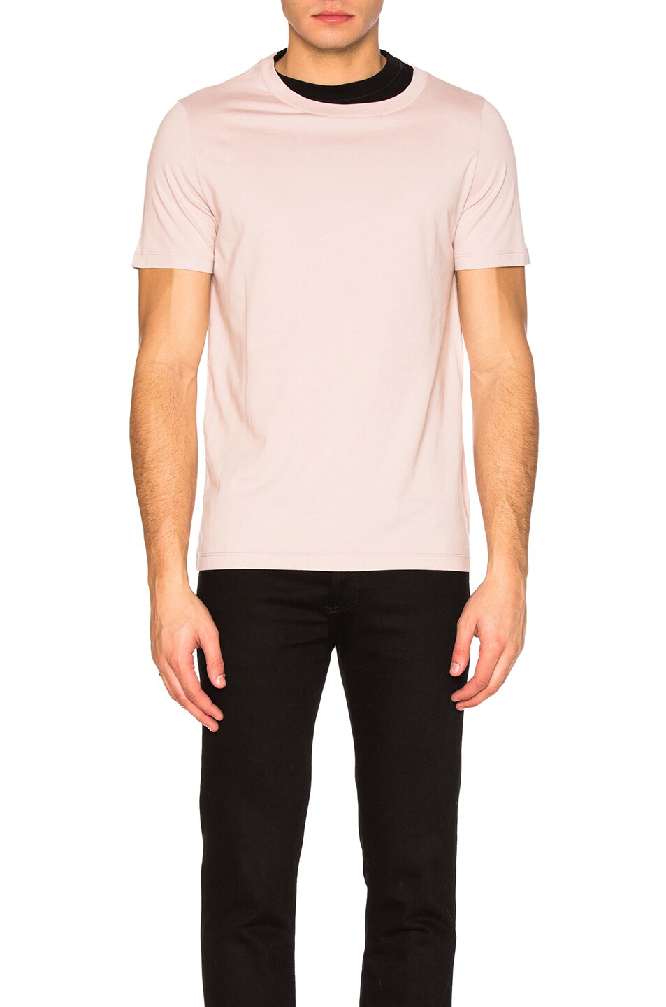 Image 1 of Maison Margiela Cotton Jersey Contrast Tee in Black & Dusty Pink
