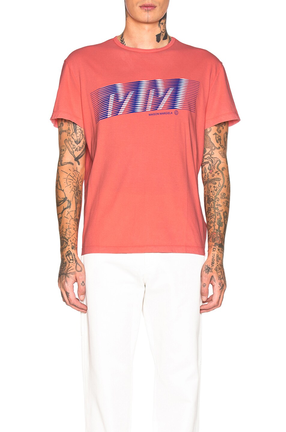 Image 1 of Maison Margiela Graphic Tee in Pale Coral