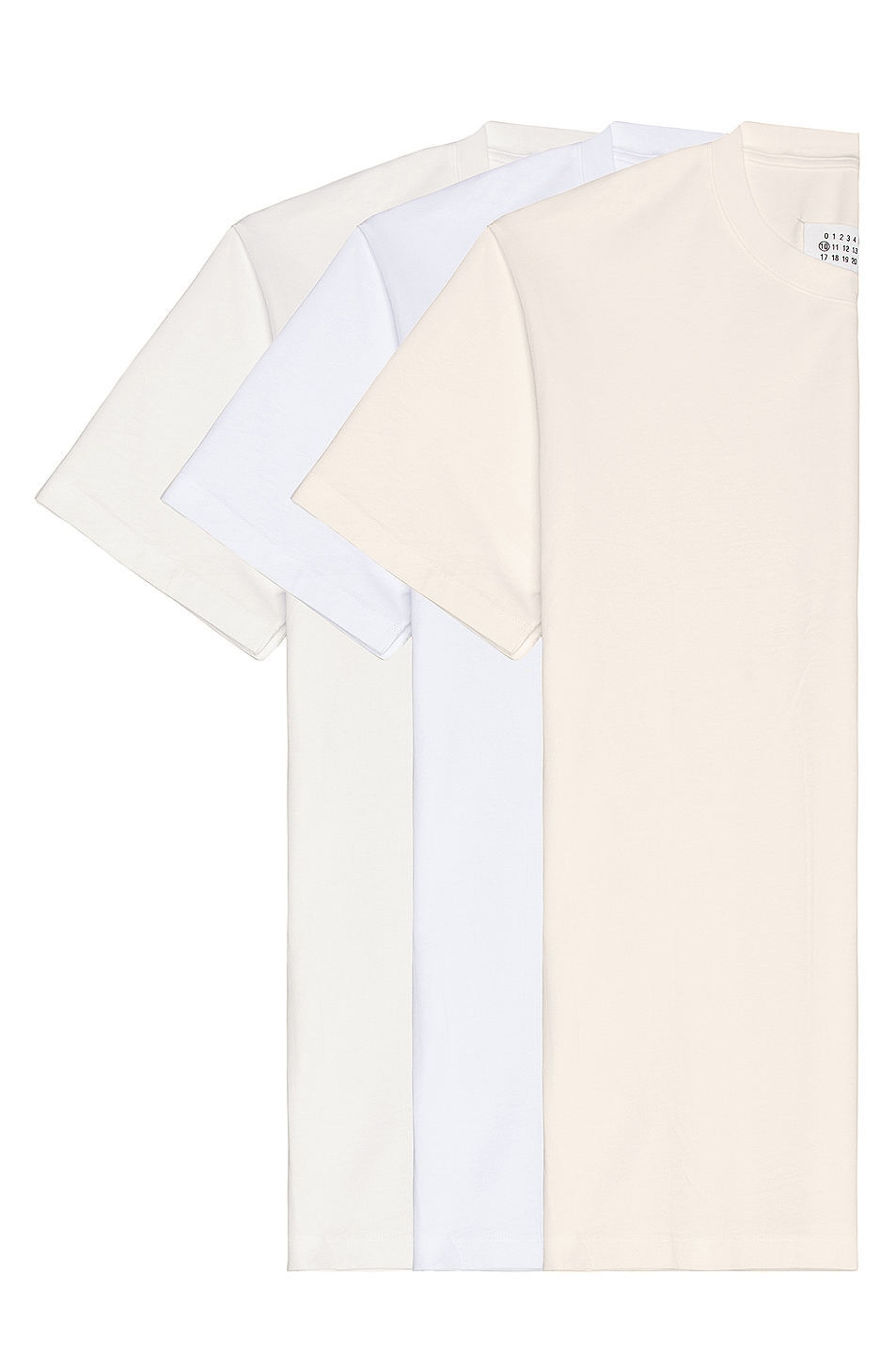Image 1 of Maison Margiela 3 Pack Cotton Jersey in Off White-Optic White-Cream