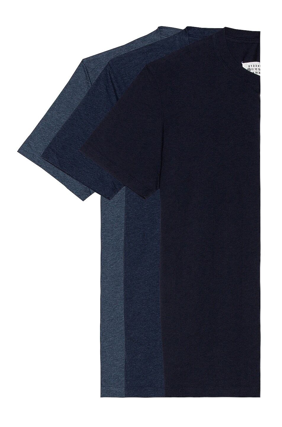 Image 1 of Maison Margiela 3 Pack Cotton Jersey in Light-Medium-Dark Indigo