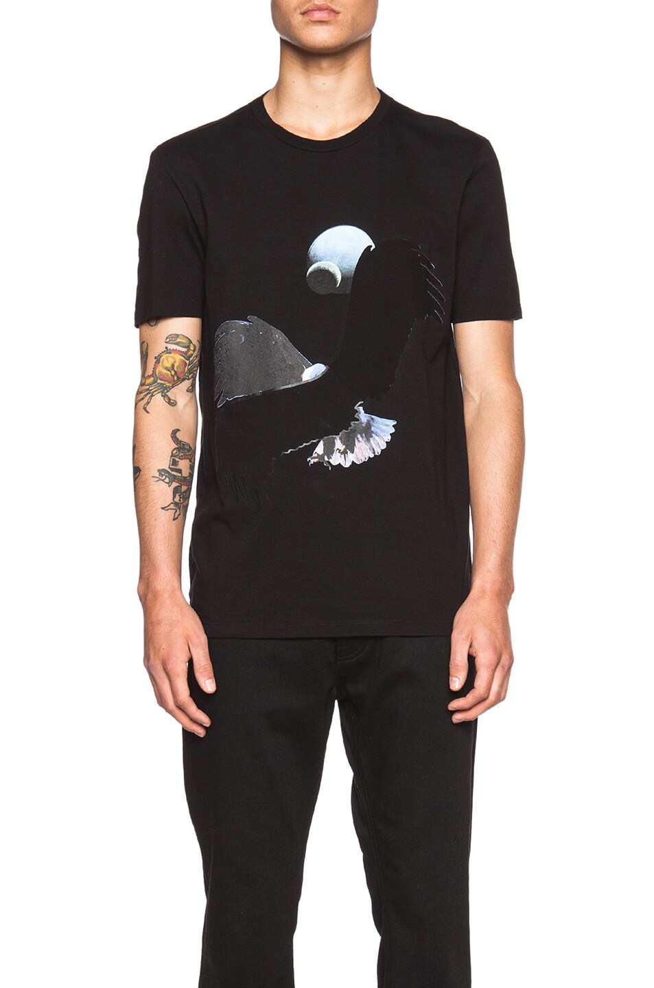 Image 1 of Maison Margiela Wings Printed Cotton Tee in Black