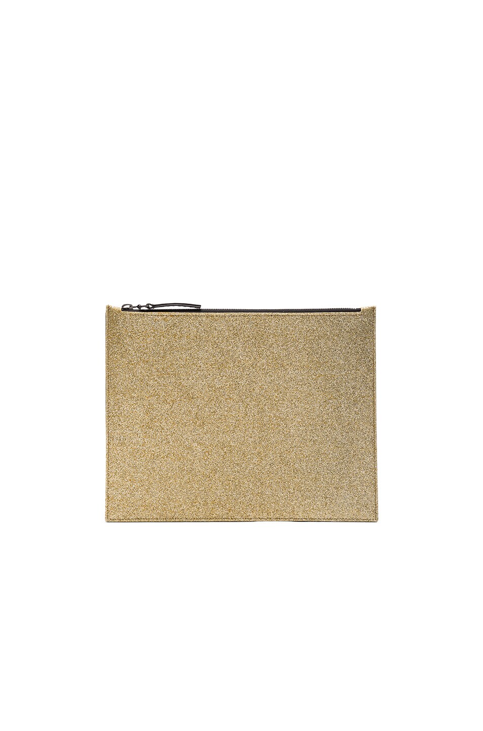 Image 1 of Maison Margiela Glitter & Calf Leather Pouch in Light Gold & Black