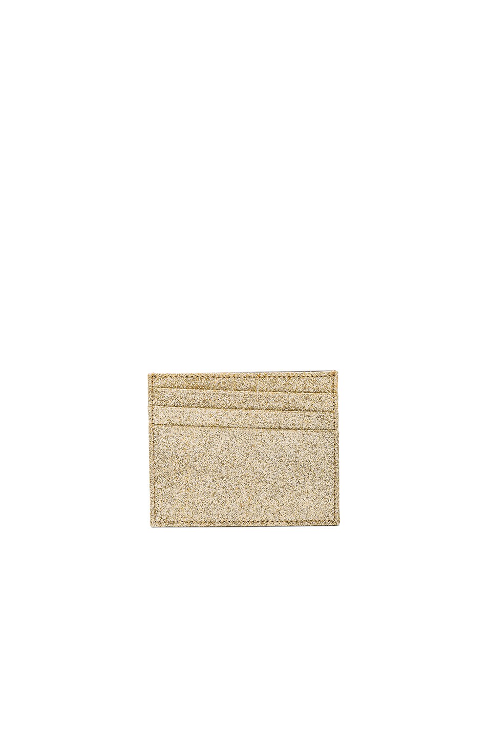 Image 1 of Maison Margiela Glitter & Calf Leather Cardholder in Light Gold & Black