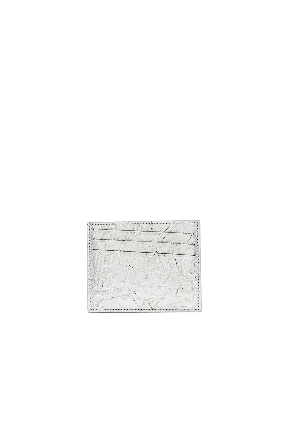 Image 1 of Maison Margiela Shiny Leather Cardholder in Silver