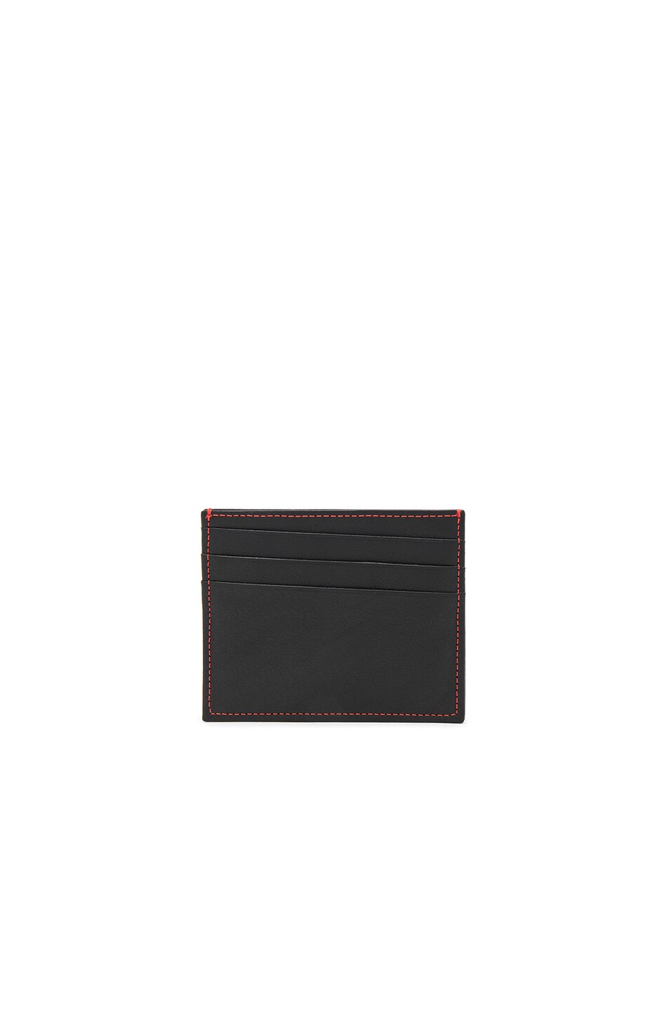 Image 1 of Maison Margiela Grained Soft Leather Cardholder in Black & Red