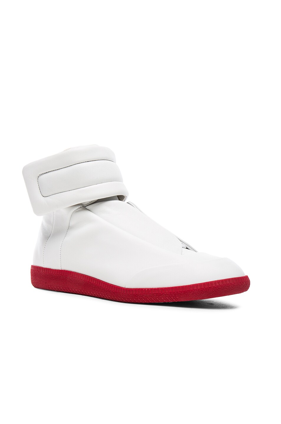Image 1 of Maison Margiela Calfskin Future High Tops in White & Red