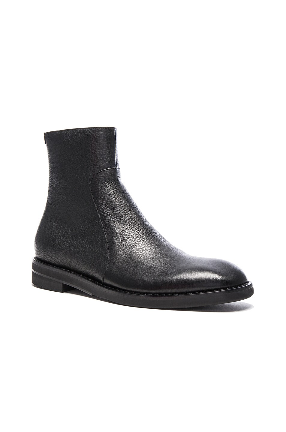 Image 1 of Maison Margiela Brushed Effect Leather Boots in Black