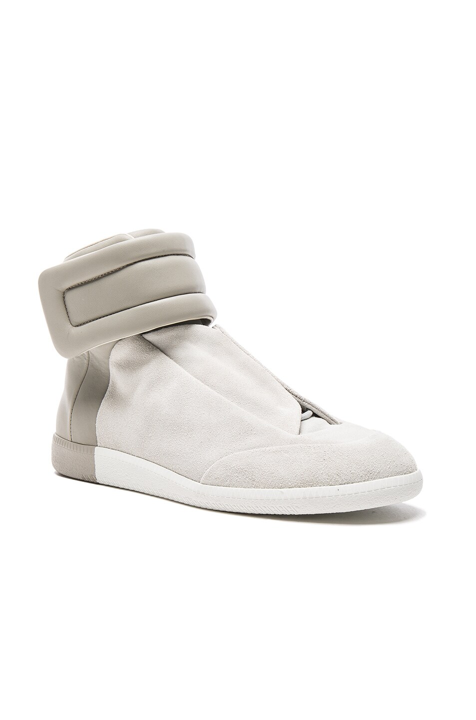 Image 1 of Maison Margiela Calfskin & Suede Future High Tops in Plaster & White