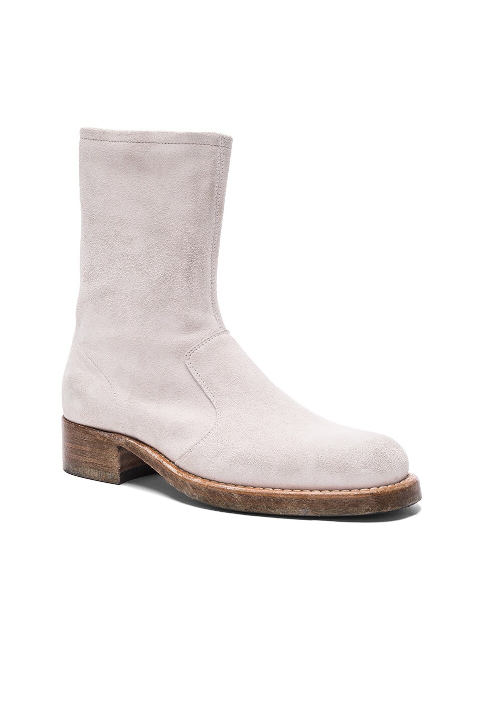 Image 1 of Maison Margiela Vintage Treatment Suede Boots in Off White